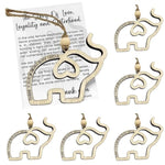 6 Pcs Friendship Elephant Ornament Set,Wooden Elephant Christmas Ornaments For Sisterhood With Story Cards,Friendship Gifts For Women