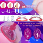 Pussy Pump Sex Toys, Clitoral Pumps Enhance Sensation, Increase Female Sexual Pleasure, Adult Game Nipple Clitoral Stimulator, Vacuum Vaginal Pump 5 Suction Cups, Promote Couple Pleasure (Red)