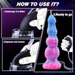 Monster Dildo Adult Sex Toys - 10" Squirting Big Fantasy Anal Plug With 3 Dog Knots & Tentacle, Luminous Silicone Strong Suction Cup, G-Spot Thick Dildo Gay Sex Toys For Women Couple