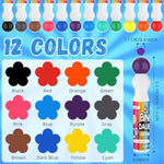 Bulk Dot Markers Set, 72 Pcs, 0.5 oz, 12 Vibrant Colors