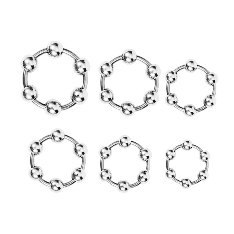 Male Penis Cock Ring Smooth Ring Delay Ring Stainless Steel Penis Ring Penis Training Chastity Device For Male Sexual Stimulation 6Pcs