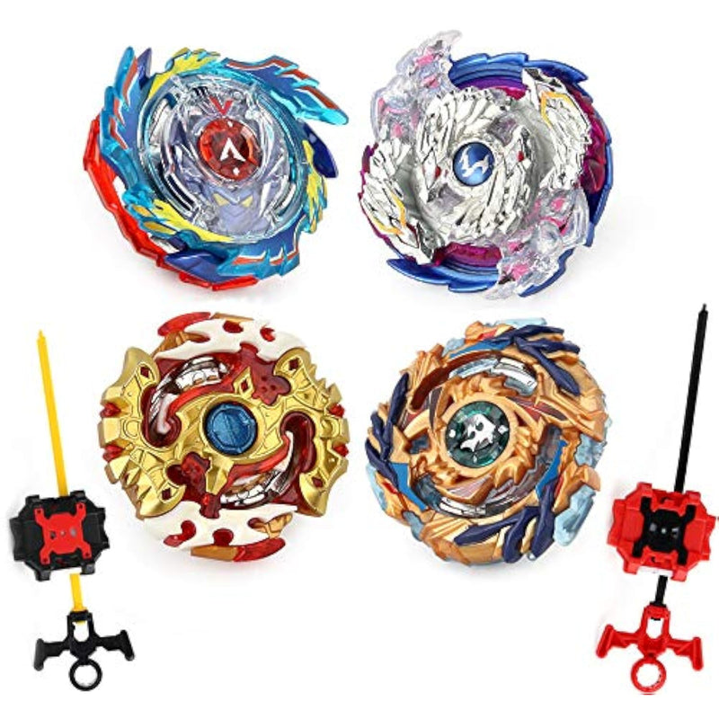 Bey Battling Top Burst Gyro Toy Set 4 Spinning Tops 2 Launchers Combat Battling Game With Portable Storage Box Gift For Kids Children Boys