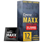 Kimono MAXX Large Flare Condoms Pack of 12 - Premium Lubricated Natural Latex Condoms, Thin, Unique Flared Design, Extra Room, Vegan-Friendly, No Latex Odor - Strength & Sensitivity