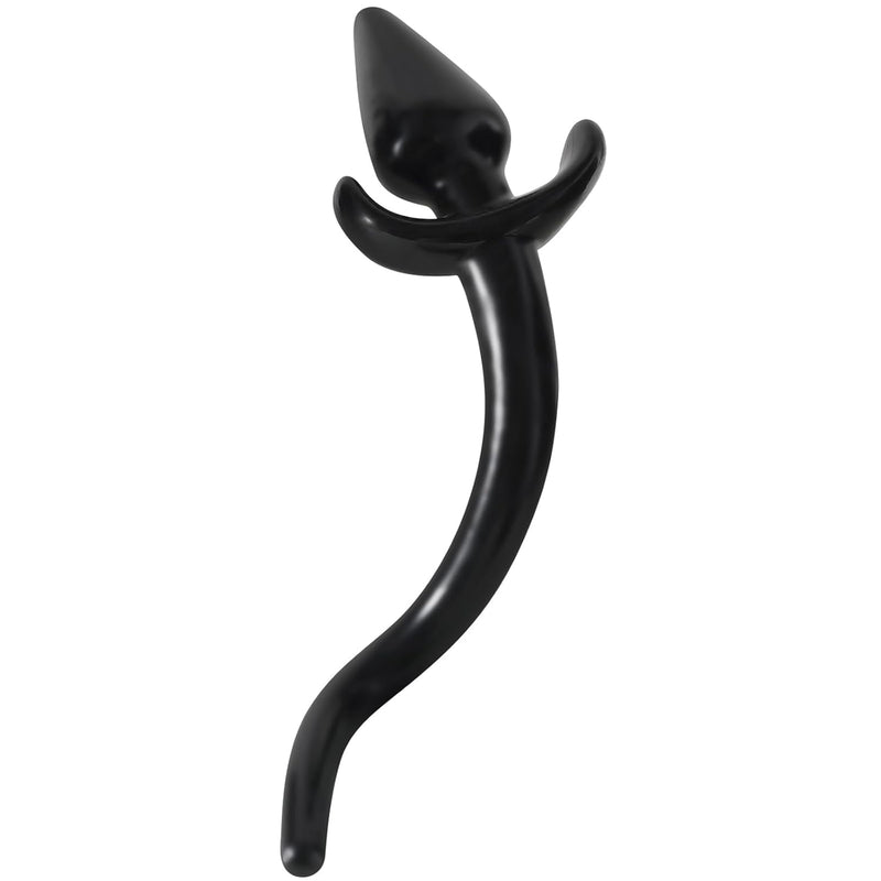 Anal Plug With Puppy Dog Tail, Anal Butt Plug Sex Toy For G-Spot, Anal, Clitoral Stimulation, Flexible Soft Anal Trainer For Women, Male, Couple(18In,Black)