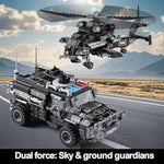 Swat Police Mech Building Sets Compatible With Lego, Transforming Police Truck & Helicopter To Mech Robots, Stem Toy Gift For Kids, Boys & Girls Ages 6-12 Years Old