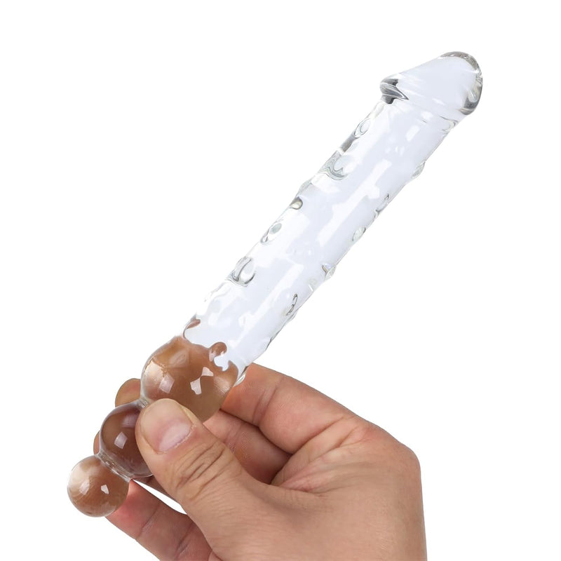 Large Transparent Double Head Glass Dildo Crystal Penis
