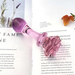 Glass Dildo Anal Plug Adult Sex Toys For Women, Rose Sex Toy Glass Anal Butt Plug For Anal Dilator Prostate Massager, Anal Dildo Anal Toy For Female Masturbator, Pink Dildo Sex Toy For Men Couples