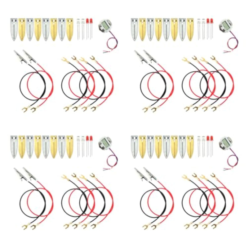 4 Sets Fruit Battery Science Experiment Kit, DIY STEM Project for Students & Teachers