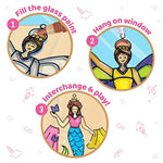 DIY Window Art Princess Suncatcher Kit, 16 Pieces, Mess-Free Craft Kit