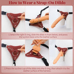 Strap On Harness for Strapless Dildo | 2 in 1 Adjustable Strapon Harness Adult Sex Toy for Women Couples Play | Leather Grip Strap-On & Solo Chair Pillow Harness with 2 Metal O-Rings Pegging Dildos