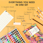 168 Color Watercolor Paint Set with Brush Pens for Artistic Expression