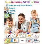 Cvc Word Writing & Spelling Flash Cards, Preschool Learning Toddler Activities, Kindergarten Homeschool Supplies, Sight Words Reading Game, Montessori Educational Toys For 3 4 5 6 Year Old Kids