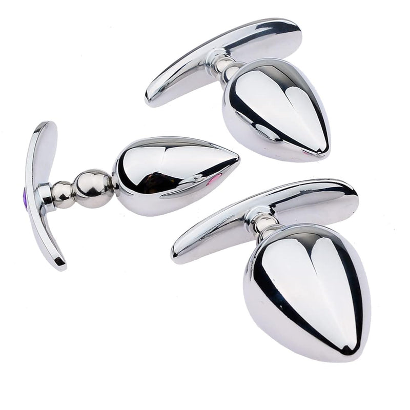 Anal Plug Sex Toys Anal Toys Metal Butt Plug Training Kit Massager Adult Sex Toys Anal Games Crescent Base Butt Plugs Training Set For Beginners L