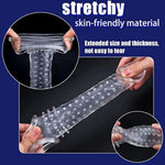 Reusable Sleeve Extender/Condom, Super Thick Realistic Textured Sheath For Men Extension Sheath Clear