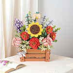 3D Wooden Bloom Box Puzzle, DIY Flower Bouquet Building Kit for Adults
