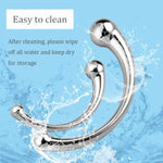 G-Spot Massage Double-Ended Dildo, Stimulate Fetish Anal Plug Dildo Metal Curved Dual Ended Masturbation Sex Toy For Couple, Small