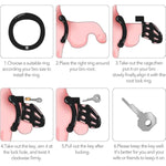 Silicone Cock Cage Chastity Cage Chastity Device For Male Penis Exercise (Black, A122)