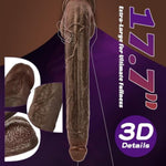 17.7 Inch Xxl Black Realistic Monster Dildo, Extra Long Huge Anal Dildo With Suction Cup For Hands-Free Deep Play, Adult Sex Toy For Advanced Men & Women