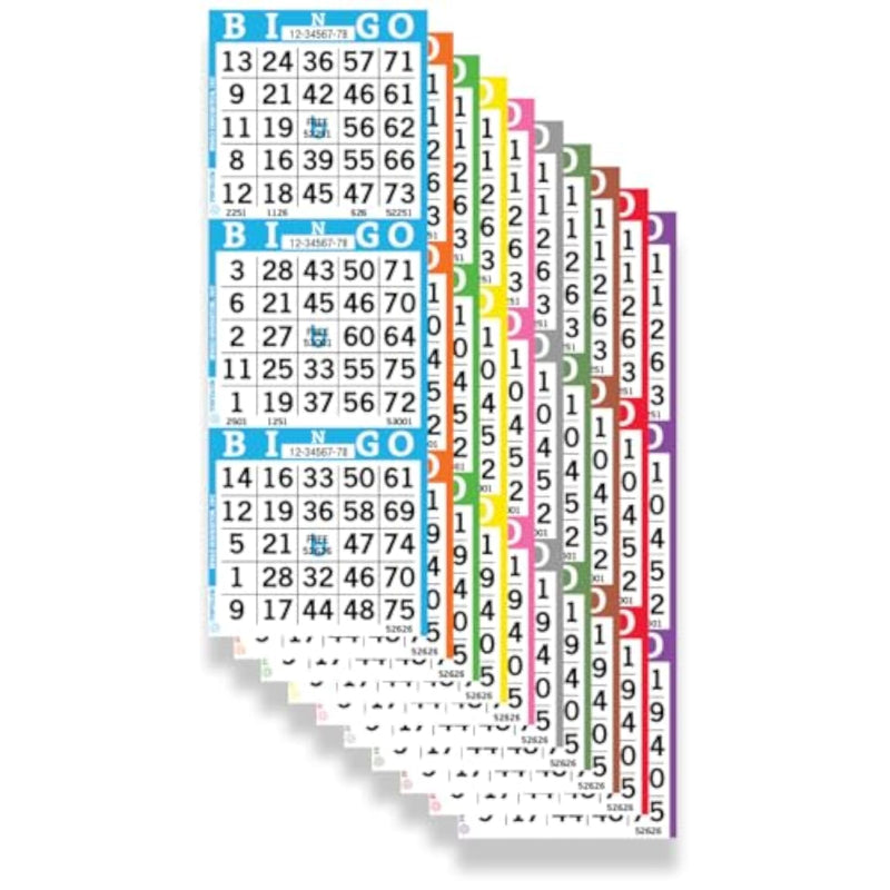 100 Pack Bingo Books with 3 Faces, 10 Pages Each, Disposable Game Books for Seniors and Adults