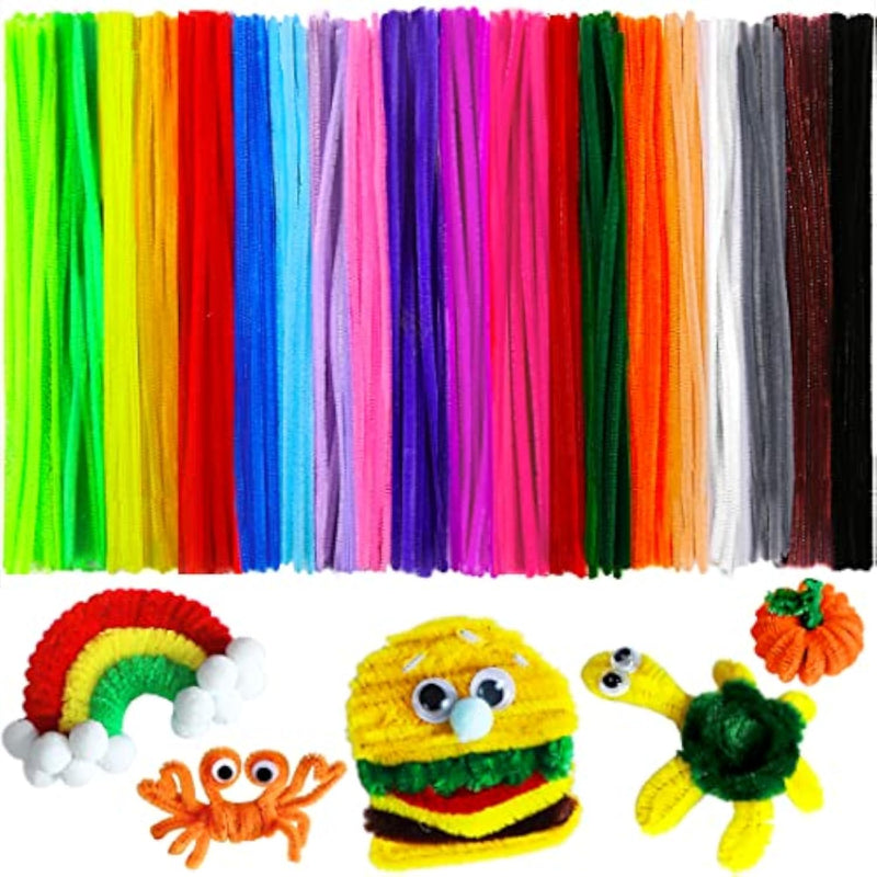 200pcs 20colors Pipe Cleaners Multi-Colored Chenille Stems Bulk Arts and Crafts Supplies
