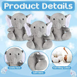 12 Pcs Operated Christmas Toy Mini Elephant Stuffed Animals 4 Inches Small Cute Soft Forest Plush Elephant Toys For Girls Boys Birthday Baby Shower Decorations Party Supplies(Gray)