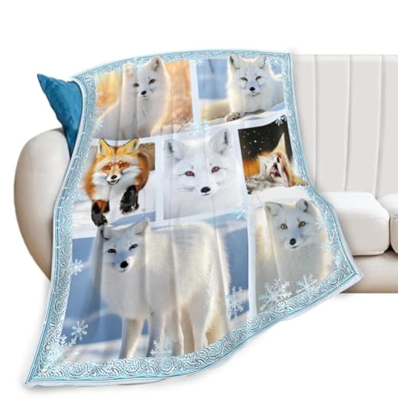 Cute Fox Blanket Fox Animal Lover Throw Blankets Gifts For Girls Boys Kids Soft Cozy Fleece Plush For Couch Sofa Bed 50"X40"
