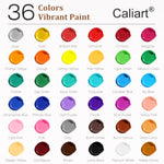 36 Colors Acrylic Paint Set with 12 Professional-Quality Brushes for Artists and Crafters