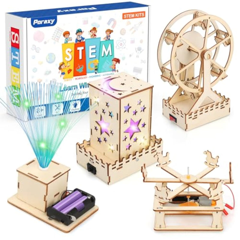 4 In 1 Stem Kits For Kids Age 8-10, Science Stem Projects For Kids 8-12, 3D Puzzles, Educational Craft Building Toys 8-13, Christmas Birthday Gifts For Girls Boys 6 7 8 9 10 11 12 13 Year Old