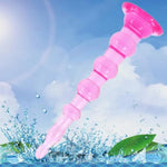 Anal Beads Super Long Anal Plug Large Butt Plug Dildos With Suction Cup Anal Sex Toy,6 Bead Flexible Anal Plug Anus Dilator Vaginal Prostate Massage Stimulation For Men Women(Pink)