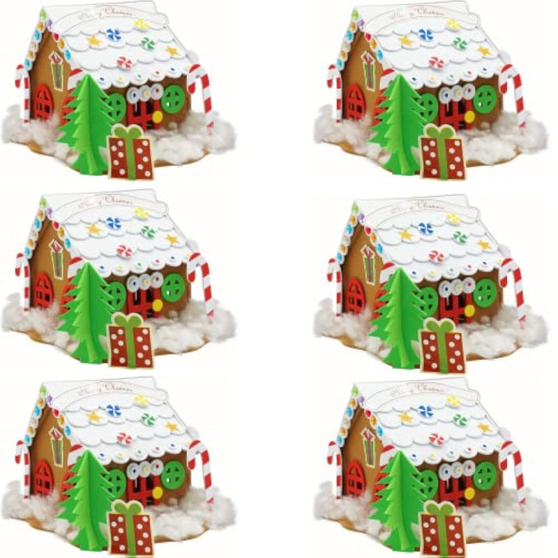 Christmas Foam Gingerbread House Kit 6 Pack Bulk Holiday Craft for Kids DIY Activity Arts and Crafts