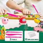24 Color Air Dry Clay Kit for Kids Ages 4+ with Tools & Storage Bags