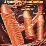 Spikes Penis Sleeve, Textured Cock Sleeve, Men Penis Enlargement Sleeve Girth Extension Enhancer, Sm Penis Sleeve Bondage Restrict Sex Toy (Brown, Dragon Head Set)