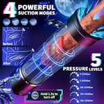 Penis Pump Male Sex Toy - Male Masturbator With Realistic Pocket Pussy, Led Display Dick Vacuum Pump With 4 Suction Modes For Ed Penis Trainer, Adult Sex Toys Blowjob Glans Stimulator