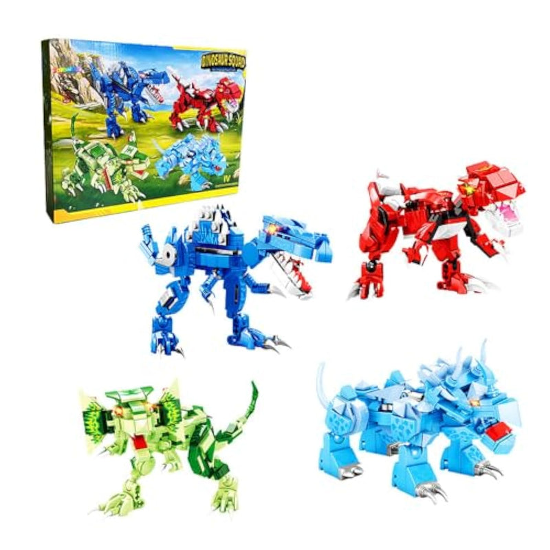 Dinosaur Sets For Boy Age 7 8 9 10 11 12 Years Old, Dragon Building Toy For Kids Christmas Halloween Birthday Gift (4 Set)