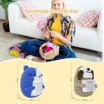 2 Pcs Handmade Postive Crochet Animal Gift With Emotional Cards, Mini Knitted Dolls For Any Festival Occasion, Home Office Desk Decor, For Friends, Coworkers, Loved Ones (Sloth+Shark)