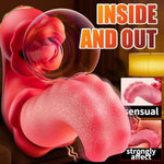 Tongue Vibrator Thrusting Dildo Adult Sex Toys For Women, 3 In 1 G-Spot Clitoral Vibrator Dildo Rose Sex Toys With 3*7 Vibration Mode, G Spot Clit Stimulator Rabbit Vibrators For Female Couple Games