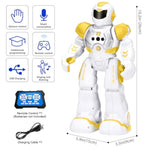 Robots Toy For Kids, Rc Gesture Sensing Toy, Interactive Walking Singing Dancing Robot Birthday Presents For Boys Girls Age 6 7 8 9 Years Old,Yellow