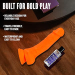 Neo Elite Platinum Cured Purio Adult Sex Toy - 7.5 Inch Sensa Feel Ultra Soft Dual Density Dildo Ultrasilk Smooth - Suction Cup For Hands Free Play, Women Men Couples - Neon Orange