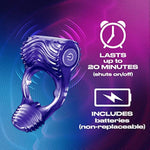 TROJAN Vibrations Tandem Couples Vibrating Ring, Personal Massager, 1 Count, Violet (Pack of 2)