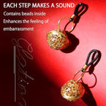 Nipple Rings BDSM Adjustable Non-Piercing Silver Beaded Jewelry with Bell Pendants Rhinestone Noose Design Weight Accessories for Couples and Women