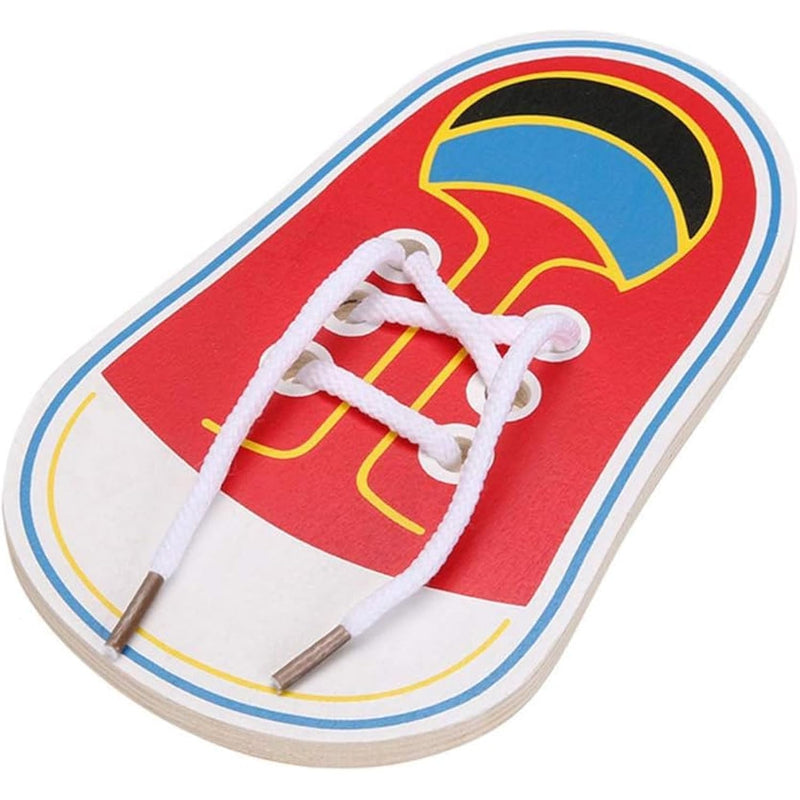 Wooden Learn To Tie Your Own Shoes Threading Lacing Shoes Training Early Le
