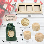 Deluxe Date Night Dice Game - Fun Romantic Couples Gift - 5 Dice, Decision Coin, Board & Carry Bag For Bachelorette, Anniversary, Wedding, Bridal Shower - Girlfriend Wife Husband Him Her Anniversaries