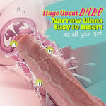 2.4In Diameter Realistic Uncut Foreskin Dildo, Huge Thick Dildos With Movable Skin,Giant Anal Dildos Big Dual Density Silicone G-Spot Adult Sex Toys For Men And Women With Suction For Hands-Free Play