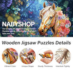 Wooden Horse Puzzles for Adults, 9.8x8.9in, 100-Piece Set