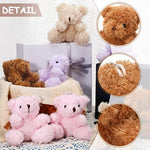 6 Pieces Mini Bear Plush Stuffed 4 Inch Small Bear Bulk Animal Toys For Baby Shower Party Favors Tiny Soft Doll Gifts For Graduation Keychain Bag Charm Supplies(Brown)