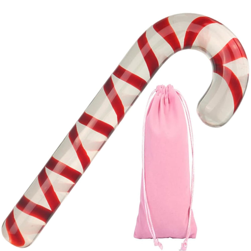 Christmas Crystal Dildo Candy Cane Pleasure Wand Penis Glass Dildo Anal Butt Plug G- Or P-Spot Toy Stimulation Adult Sex Toy Unisex Anal Butt Plug For Pleasure