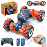 Remote Control Car For Boys - Rc Cars For Boy Age 4-12, Gesture Sensing Rc Stunt Drift Car For Kids Toys 4 5 6 7 8 9 10 11 12 Year Old Boy Birthday With Cool Lights Music (Orange)