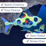 Ocean Creatures Pack - Glow-In-The-Dark Magnetic Building Toy - 24 Flexible Magnet Pieces For Underwater Adventure. Imaginative Stem Toy. Screen Free Kids Gift & Travel. Ages 6+ [New]