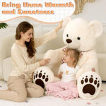5 Ft Big Teddy Bear, 5 Feet Huge Teddy Bears Stuffed Animals For Girlfriend Wife, Cuddly Gift Life Size Bear On Valentines Birthday, 59 Inch, White