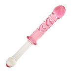 Double-Ended Crystal Dildos Glass Pleasure Wand Anal Plug - Pink Style Series (Style B)